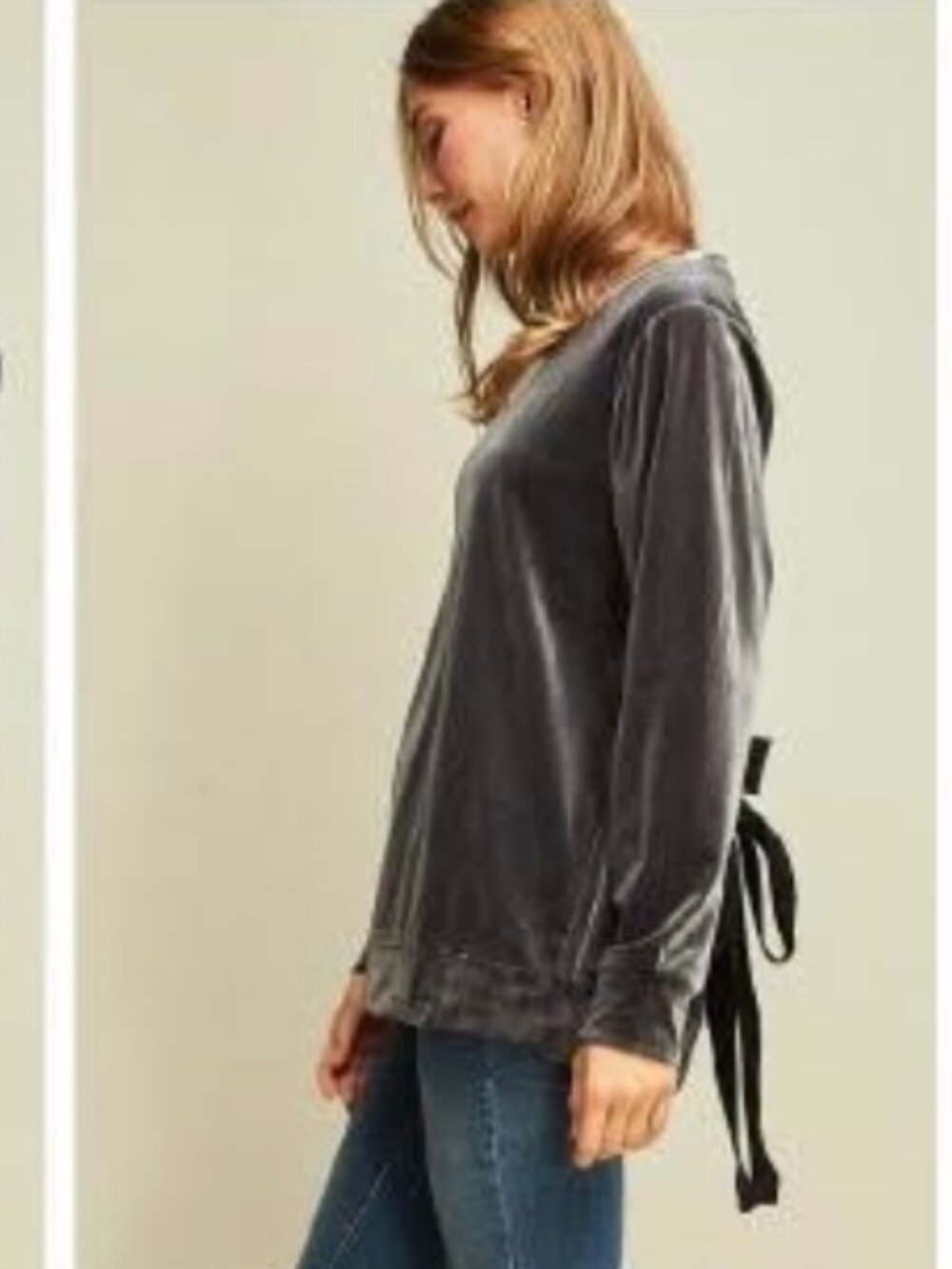 Entro Velvet Open Back Top - Picture 3 of 3